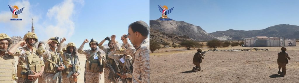 The 141st Infantry Brigade carries out a maneuver under the slogan: Ready for the Battle of the Promised Conquest and Holy Jihad