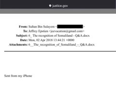 بينها بن سلمان.. أسماء عربية في ملفات “إيبستين” - تعرف عليها 2 إيميل من رئيس موانئ دبي إلى جيفري إيبستين.