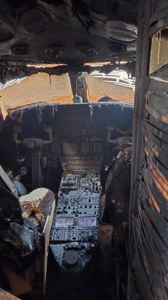 From Ben Gurion Airport... A photo of a charred plane soothes the hearts of Yemenis
