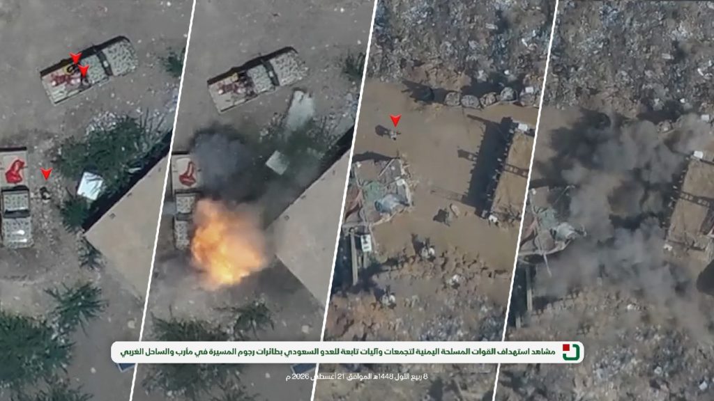 (video - photos): Sana'a military media shows footage of targeting Saudi factions' gatherings and vehicles in Marib and the western coast