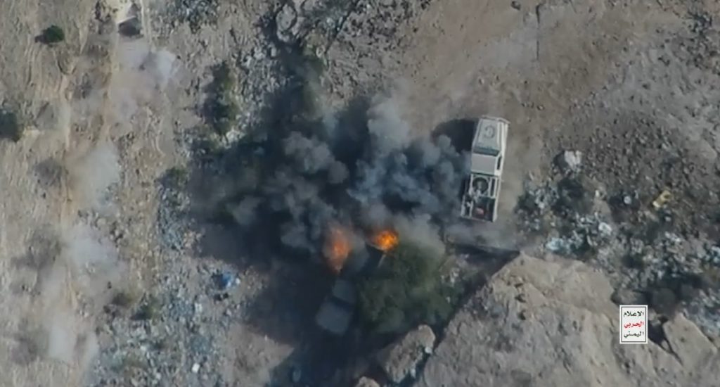 Watch: The "Rujum" drone rains down shells on Saudi factions' gatherings and vehicles, destroying their equipment and fortifications 9 Watch: The "Rujum" drone rains down shells on Saudi factions' gatherings and vehicles, destroying their equipment and fortifications